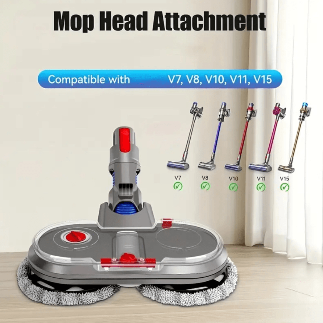 رأس ممسحة مكنسة دايسون | مع 2 قطعة موب ل V15 V7-V8-V10-V11-SV12-SV14 - الصورة 3