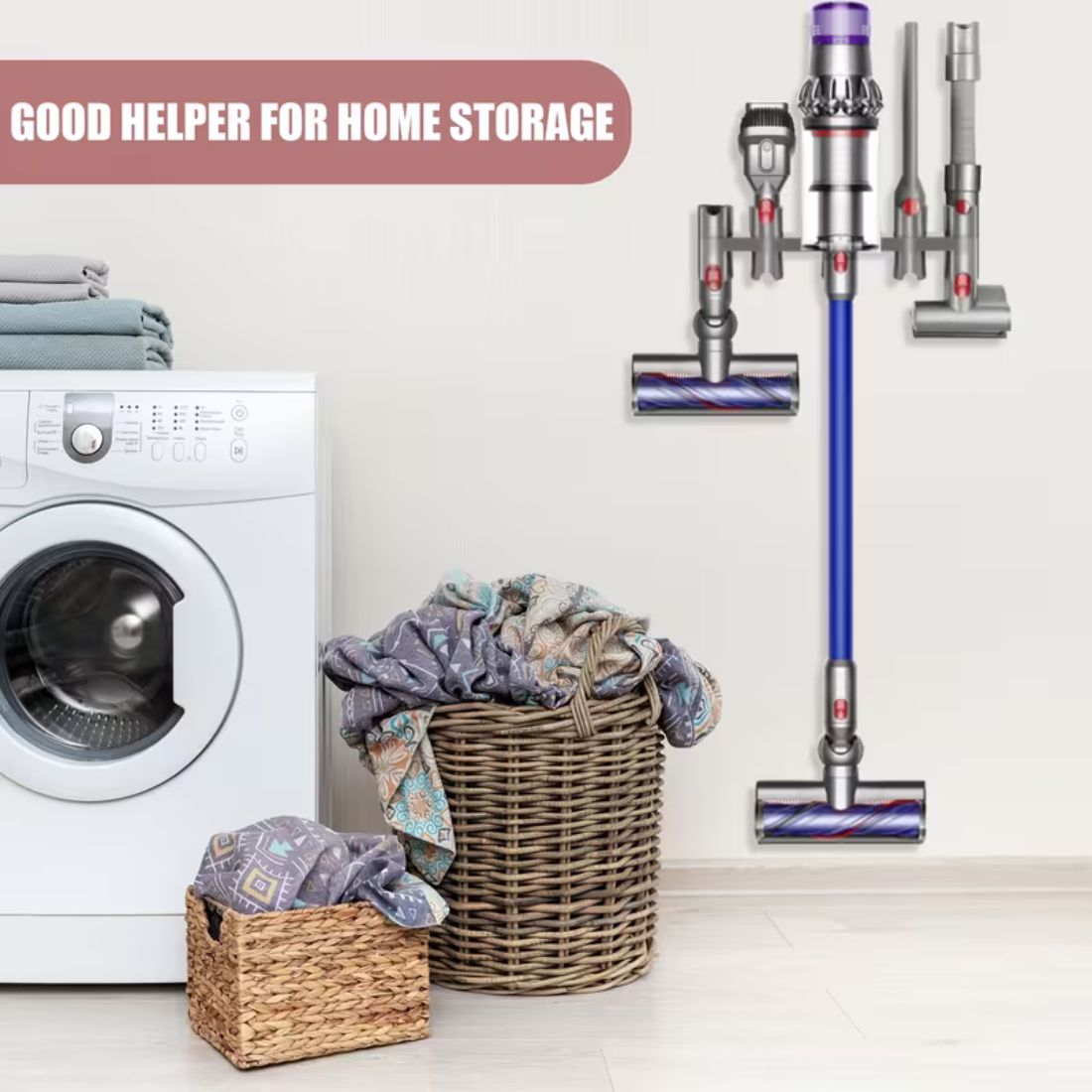حامل مكنسة دايسون | حامل ملحقات بفتحات 9 لمنفضة Dyson | متوافق مع موديلات V7، V8، V10، V11، V15 - الصورة 2